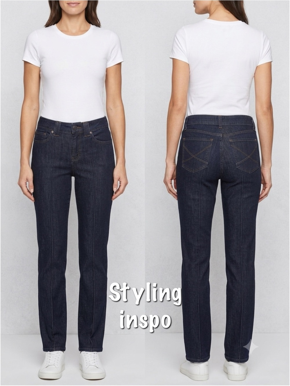 NYDJ Marilyn Straight Leg Jeans with a Pin-Seam / Pintuck Crease Front